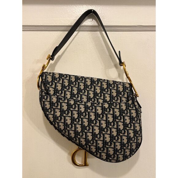 DIOR Blue Saddle Handbag Shoulder Bag Women's Size Small - Picture 13 of 16